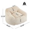 Vynxaria Albi Indoor Cozy Armchair-Style Bean Bag, Beige - 3 of 4