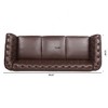 NicBex 84.65" Chesterfield Sofa with Rolled Arm, Modern PU Leather 3 Seater Sofa Couch, Upholstered Vintage Couch for Living Room - 3 of 4