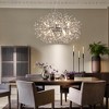 LLHZSY 12-Lights Wagon Wheel Chandelier Crystal Dandelion Pendant Lights for Dining Room-Chrome-31 1/2" - 2 of 4