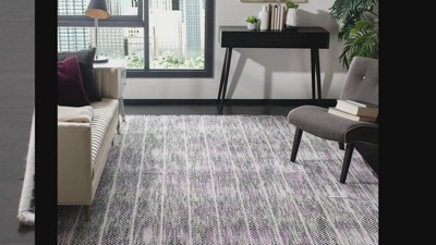 Skyler Grey and Purple Synthetic Medallion 5' x 7' Area Rug