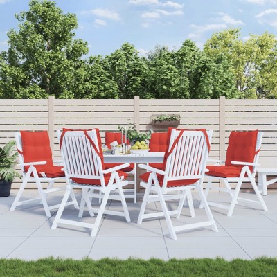 vidaXL Lowback Chair Cushions 6 pcs Red Oxford Fabric