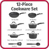 GoodCook 12-Piece Micro-Divot Nonstick Aluminum Cookware Set with Pans, Dutch Oven, Spoon and Turner, Black,Black - 2 of 4