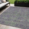 Fern Green And Purple Oriental Washable Indoor Outdoor Area Rug - 2 of 4