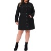 Agnes Orinda Women's Plus Size 2 Piece Corduroy Long Sleeve Peplum Shirts and Elastic Waist Button Down Mini Skirt Set with Pockets - 2 of 4
