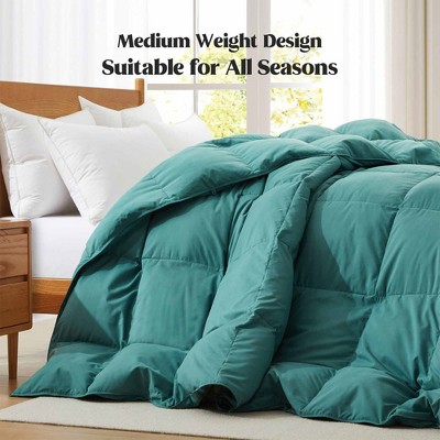 Peace Nest Ultra Soft All Season Down Comforter, Pine Green, King, 104x88"