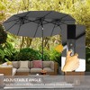 Aghana Digitals 9.7' Double-Sided Outdoor Umbrella with Tilt & Crank, 12 Ribs, 3 Vents, Steel Frame - 4 of 4