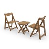 DOMETOUR Material Outdoor Bistro Set Foldable Small Table and Chair Set with 2 Chairs and Rectangular Table, Teak - 4 of 4