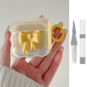 HTUTWOO Compatible with AirPods Pro 2/1 Case , 3D Bow Pattern iPods Pro 2 Cases with Keychain, Protective Case,Cleanner Kit for Girls Women - 1 of 4