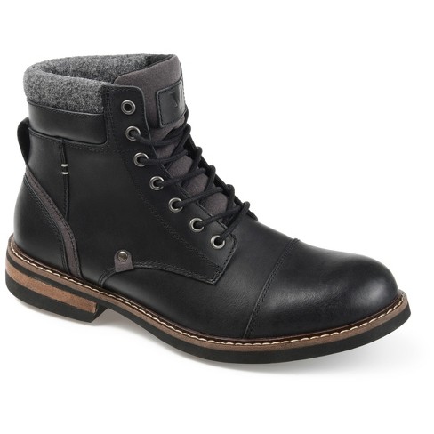 Wide width shop black leather boots