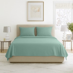 Brushed Microfiber Sheet Set- 4 Piece Bed Linens-Fitted & Flat Sheets, 2 Pillowcases-Wrinkle, Stain & Fade Resistant by Hastings Home - 1 of 4