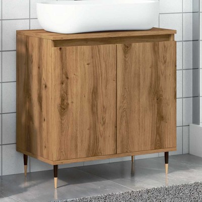 vidaXL Bathroom Cabinet Artisan oak Engineered wood, Iron Compact