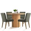 5-Piece Round Dining Table Set with 4 Upholstered Chairs, Modern Wood Pedestal Table Set for Kitchen, Breakfast Nook or Dining Room-Maison Boucle - 4 of 4