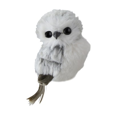 Kurt S. Adler 3.5" White and Gray Fluffy Baby Owl Christmas Ornament