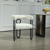 Dining Chair for Sale, Modern Chenille Fabric Upholstered Barrel Dining Chair Side Chair with Three Legs,Kitchen Island Chair-Cuddlewood - 2 of 4