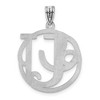 Black Bow Jewelry Rhodium Plated Sterling Silver Fancy Script Initial A-Z Pendant, 20mm - 3 of 4