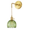 POWLIG 24.88-in 1-Light Green Gold Adjustable Wall Sconce with Tulip Glass Shade - 2 of 4