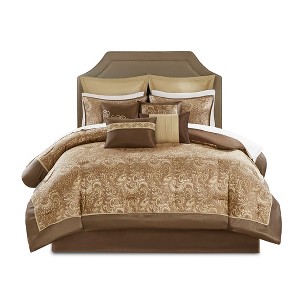 Gracie Mills Pruitt 24-Piece Jacquard Paisley Room-in-a-Bag Set - 1 of 4