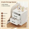 Resenkos Compact Wooden Nightstand - Multiple Storage Drawers, Space-Saving Bedside Table Perfect for Small Bedrooms, White - 4 of 4