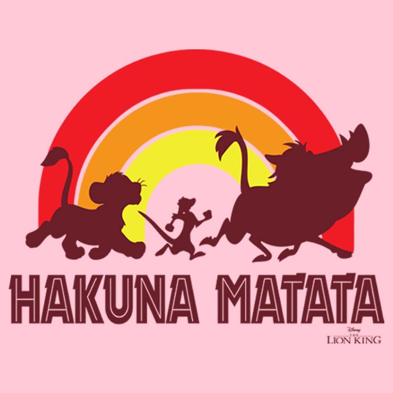 Girl's Lion King Hakuna Matata Rainbow T-Shirt, 2 of 5