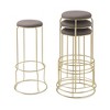 Kings Brand Furniture 4-Pack Stack Stools, Upholstered w/Metal Legs Backless Stackable  Bar and Counter Height Stool, Dining Room Kitchen Chairs - 2 of 4