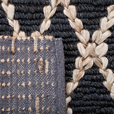 Hand-Knotted Charcoal Cotton Geometric Runner Rug, 2'6" x 8'