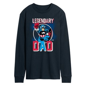 Men's - Marvel - Dad Captain America Long Sleeve Graphic T-Shirt - 1 of 3