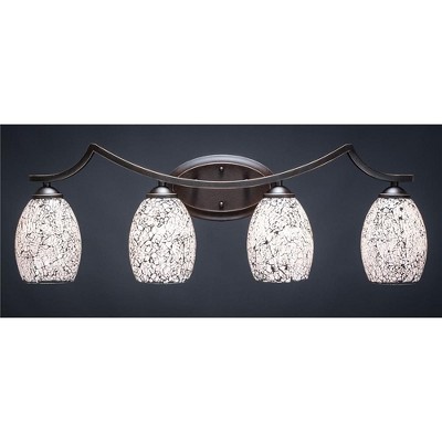 Toltec Lighting Zilo 4 - Light Vanity in  Dark Granite with 5" Black Fusion Shade