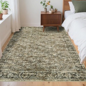 Vintage Living Room Rug 8x10 Area Rugs Non Slip Washable Bedroom Rugs, Low Pile Stain Resistant Soft Carpet for Dining Room Living Room - 1 of 1