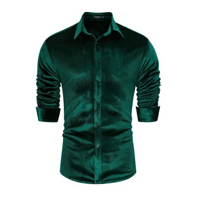 Mens Embosse Dress Shirts Casual Long Sleeve Button Down Regular Fit Shirts