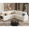 Vipbear 85" Modular Sectional Sleeper Sofa with Pull Out Bed, 5 Seat L Shaped Couch with Reclining Backrest，Tool Free Assembly - 2 of 4