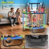 60'' Trampoline for Kids with Basketball Hoop & Safety Net, Swing, Rings, Gymnastic Bar, Indoor/Outdoor Toddler Trampoline, Birthday Gifts - 3 of 4
