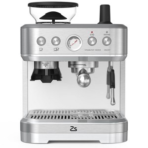 Jojoka 15-Bar Espresso Machine with Grinder & Milk Frother – 77oz Tank, 15 Grind Settings, PID Temperature Control - 1 of 4