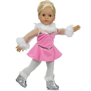 Sophia’s Ice Skating Gown, Panties, & Ponytail Holder for 18” Dolls, Pink - 1 of 2