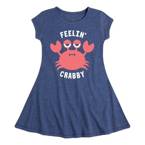 Girls' - Instant Message - Feelin Crabby Fit & Flair Cap Sleeve Graphic Dress - 1 of 4