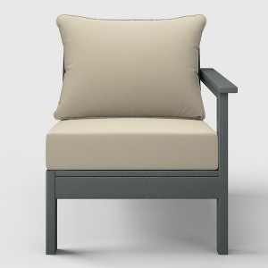 WestinTrends  Avalon Outdoor Patio HDPE Right Arm Facing Sectional Corner Club Chair with Patio Cushions - 1 of 4