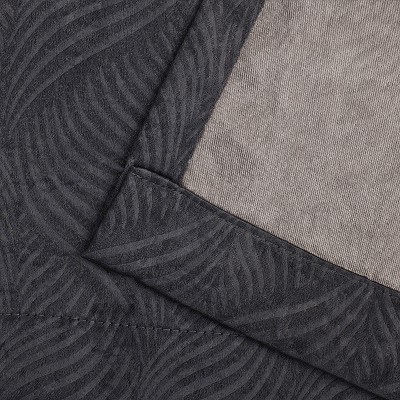 Gray Geometric Wave Blackout Grommet Curtain Panels, 52" x 84"