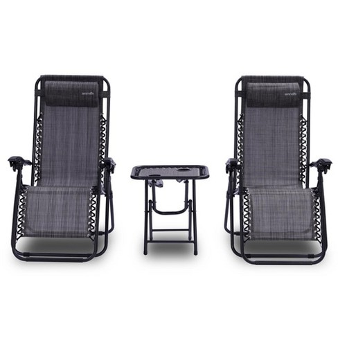Serenelife Zero Gravity Lounge Chair, Set Of 2 - Gray : Target