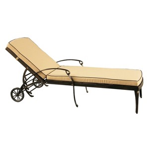 Contemporary Modern Mesh Lattice Aluminum Patio Chaise Lounge - Portable, Adjustable, Weather-Resistant - Oakland Living: Outdoor Lounger with Wheels - 1 of 4