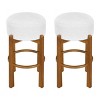 30" Wooden Bar Stools Set, Upholstered Barstool with Rubberwood Frame for Kitchen Island or Home Bars-3irtyhousy - 2 of 4