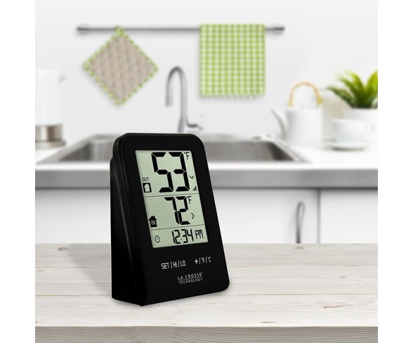 2.63" H Wireless Digital Thermometer - Black - La Crosse Technology