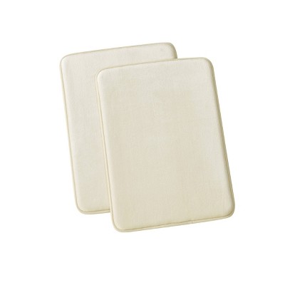 Royal Velvet Set of 2 17"x24" Signature Solid Memory Foam Bath Rugs Ivory