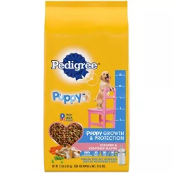Pedigree Chicken & Vegetable Flavor Puppy Growth & Protection Complete & Balanced Dry Dog Food - 3.5lbs