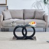 Dolonm Modern Glass Top Coffee Table with MDF Base, Minimalist Design for Living Room, 47.2" L x 25.6" W x 17.8" H - 4 of 4