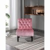 TOAOTBNBO Upholstered Fabric Button Comfortable Armless Chair, Cozy Reclining Accent Chair for Reading Lazy Armless Chair with Soft Cushion - 4 of 4