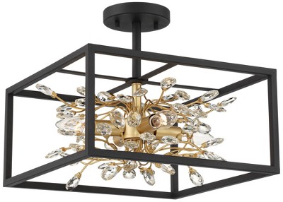 Possini Euro Design Lantico Modern Ceiling Light Semi Flush Mount Fixture  17 Wide Gold 3-light Clear Glass For Bedroom Kitchen Living Room Hallway :  Target