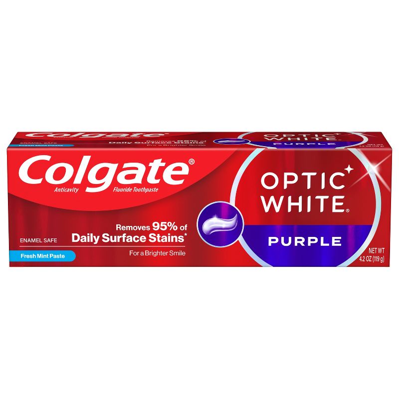 Colgate Optic White Purple Toothpaste for Teeth Whitening - 4.2oz, 1 of 10