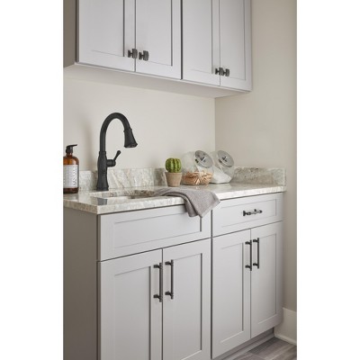 Matte Black Steel Bar Cabinet Pull with Mounting Hardware