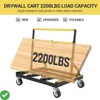 Foldable Dolly 2200 lbs Capacity with Rubber Swivel Casters Folding Drywall Panel Cart Heavy Duty - 3 of 4
