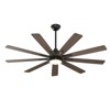 Warmiplanet 62"Ceiling Fans with Lights and Remote Control, Reversible Silent DC Motor, 6 Speeds, 3 Color Dimmable LED Light, Timer, Black, 9-Blades - 2 of 4