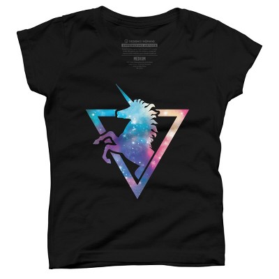 Girl's Design By Humans Galaxy Unicorn By Retkikosmos T-Shirt